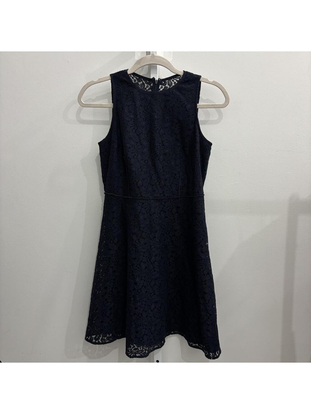 LOFT Petite Navy Blue Lace Dress